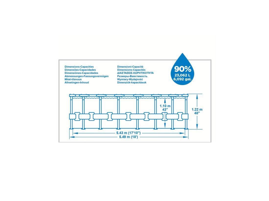 vente unique Piscine Hors Sol Tubulaire Bestway Steel Pro Max Design Pierre Ø549x122 cm Épurateur à Cartouche 5.678L/H Bâche Échelle