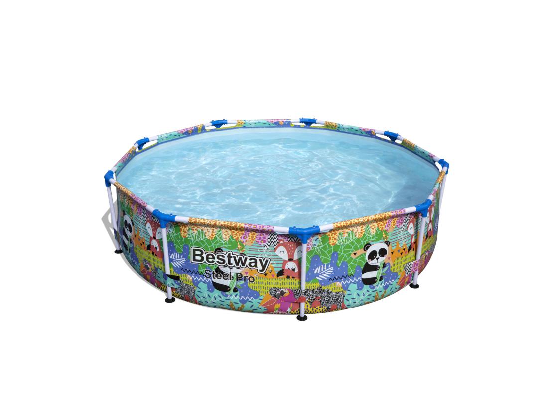 Vente Unique Piscine Hors-Sol Tubulaire Pour Enfants Bestway Steel Pro 274X66 Cm Design Animaux