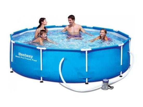 Vente Unique Piscine Ronde Steel Pro Frame - 305 X 76 Cm - Bleu