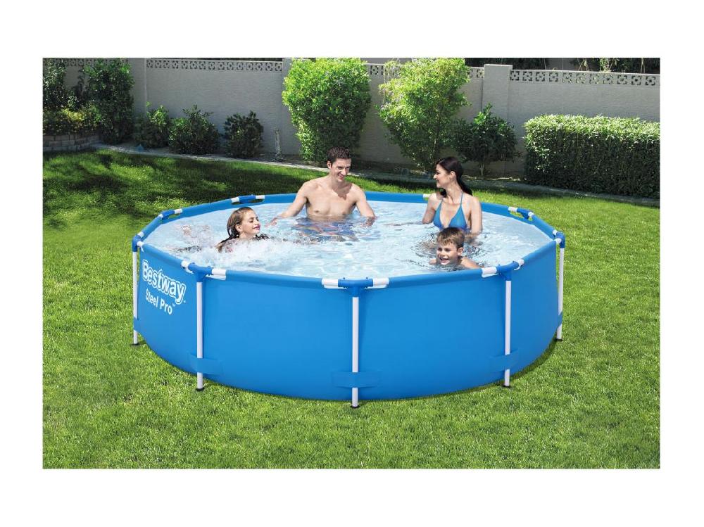 Vente Unique Piscine Ronde Steel Pro Frame - 305 X 76 Cm - Bleu