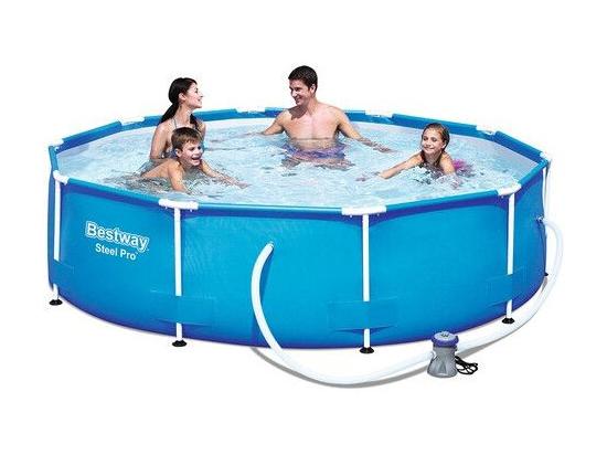 Vente Unique Piscine Ronde Steel Pro Max - 305 X 76 Cm - Bleu