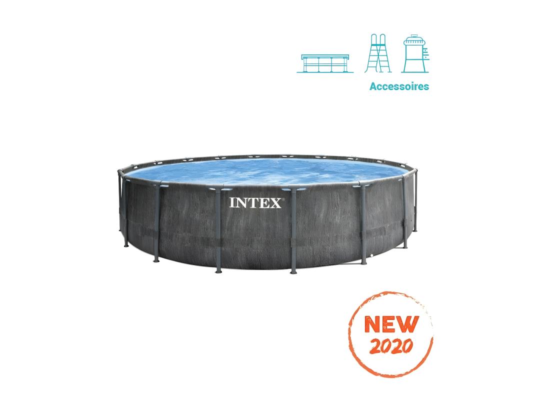 Vente Unique Piscine Tubulaire Baltik Ronde 5 49 X 1 22 M - Intex