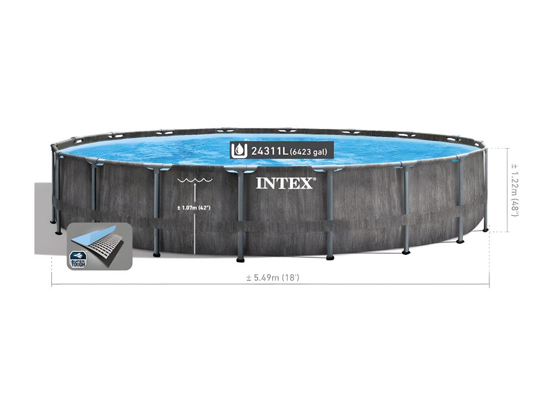 Vente Unique Piscine Tubulaire Baltik Ronde 5 49 X 1 22 M - Intex