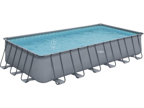 Vente Unique Piscine Tubulaire Grise - "LUDO 5" - 7.32 X 3.66 X 1.32 M - Sans Filtration