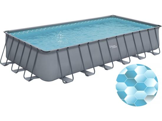 Vente Unique Piscine Tubulaire Grise - "LUDO 5" - 7.32 X 3.66 X 1.32 M - Sans Filtration