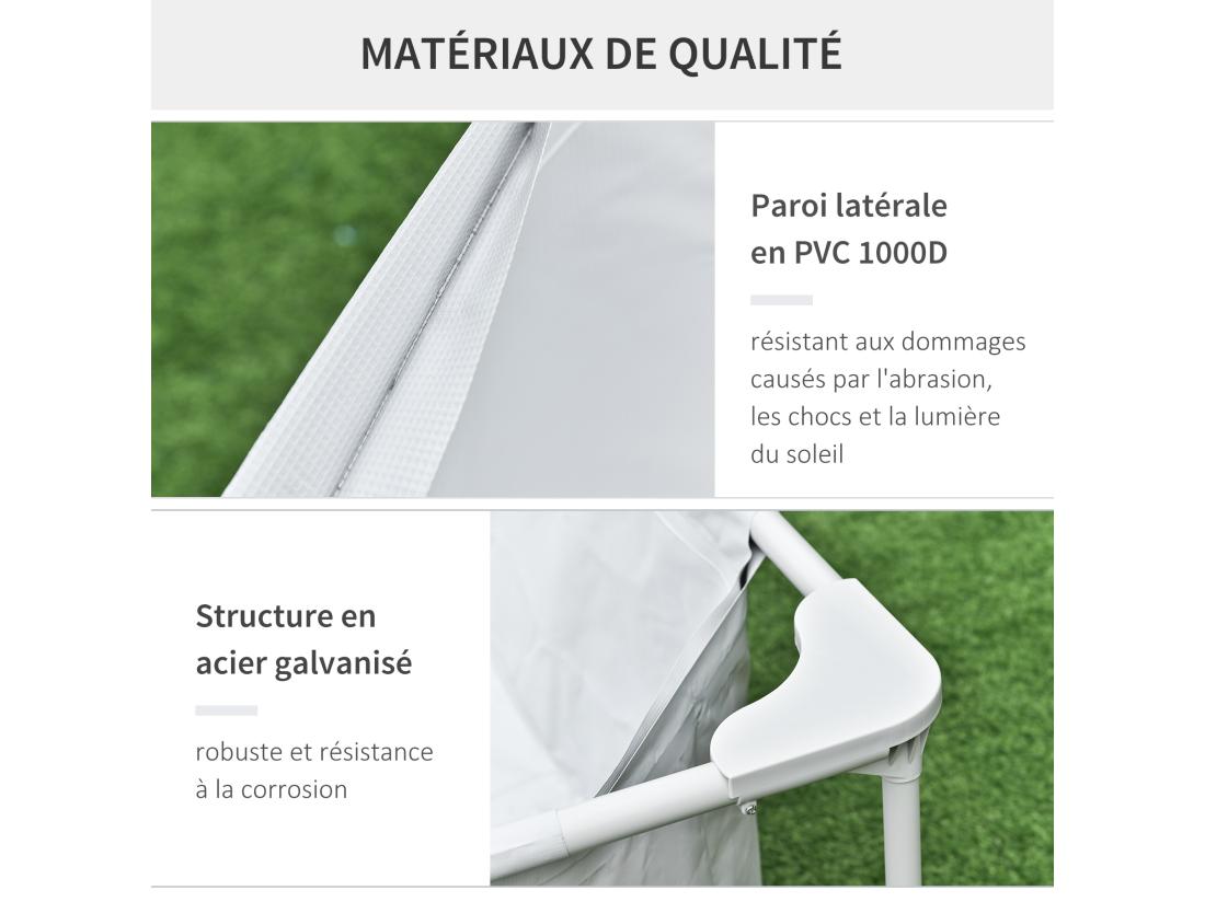 Vente Unique Piscine Tubulaire Hors Sol Rectangulaire Cadre En Métal Avec Filtre 252L X 152l X 65H Cm Gris