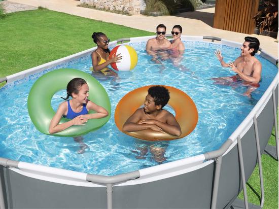 Vente Unique Piscine Tubulaire Power Steel Ovale 4 88 X 3 05 X1 07 M - Bestway