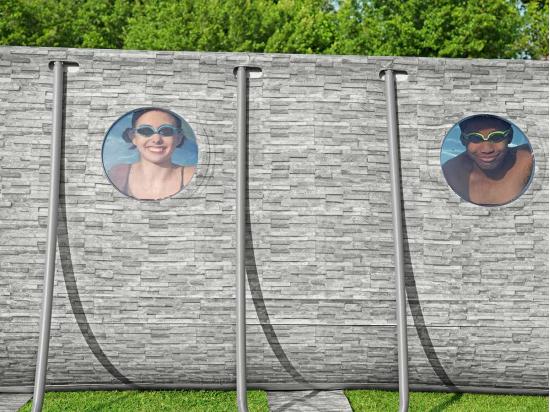 Vente Unique Piscine Tubulaire Power Steel SwimVista Avec Hublots Ovale 5 49 X 2 74 X 1 22 M - Bestway