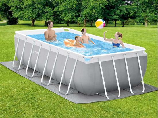 Vente Unique Piscine Tubulaire Prism Frame Rectangulaire 4 00 X 2 00 X 1 22 M - Intex