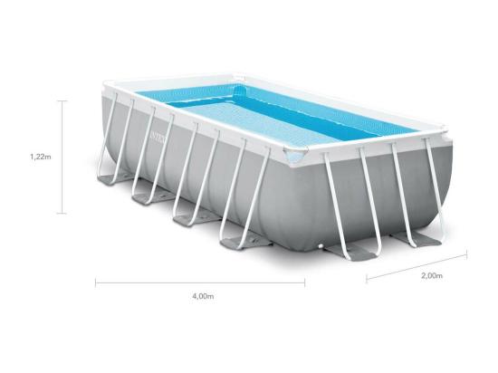 Vente Unique Piscine Tubulaire Prism Frame Rectangulaire 4 00 X 2 00 X 1 22 M - Intex