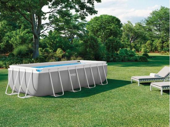 Vente Unique Piscine Tubulaire Prism Frame Rectangulaire 4 00 X 2 00 X 1 00 M - Intex