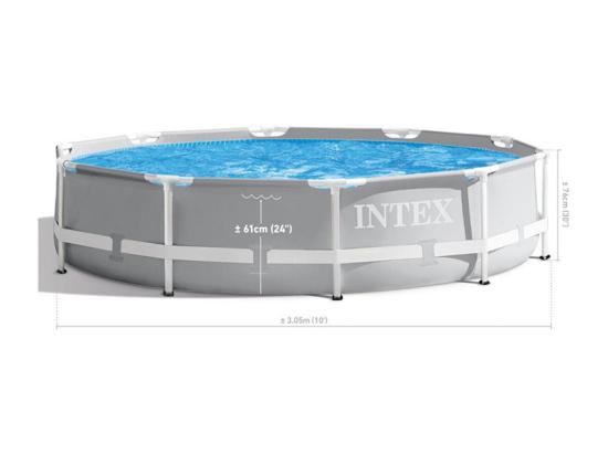 Vente Unique Piscine Tubulaire Prism Frame Ronde 3 05 X 0 76 M - Intex