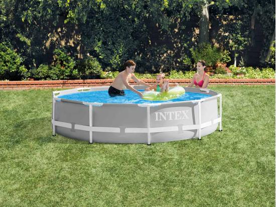 Vente Unique Piscine Tubulaire Prism Frame Ronde 3 05 X 0 76 M - Intex