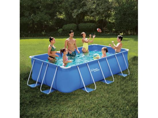 Vente Unique Piscine Tubulaire Rectangulaire - LUDO 2 - 4 X 2 X 1.22 M - Filtration 2.3 M3/h