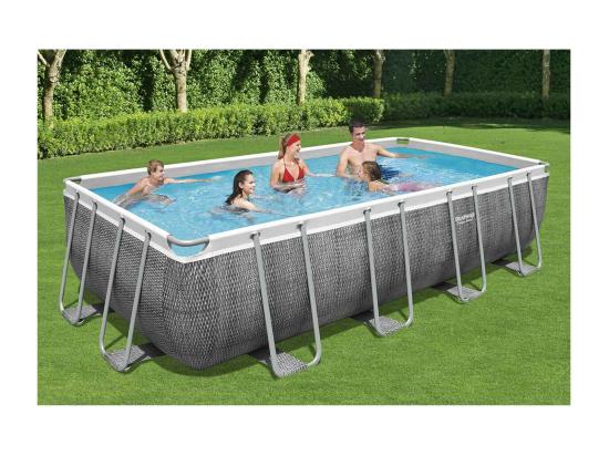 Vente Unique Piscine Tubulaire Rectangulaire Power Steel 5 49 X 2 74 X 1 22 M - Bestway