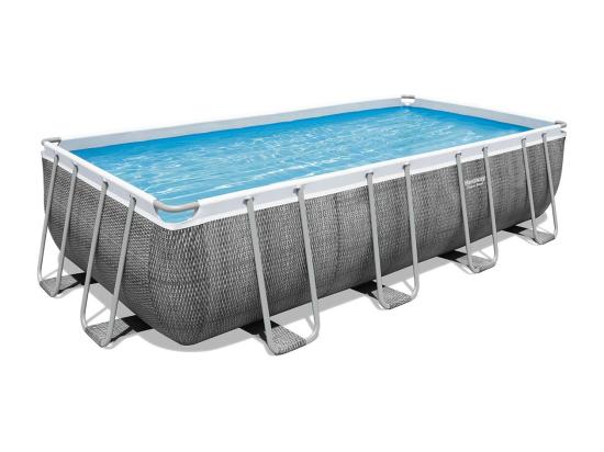 Vente Unique Piscine Tubulaire Rectangulaire Power Steel 5 49 X 2 74 X 1 22 M - Bestway