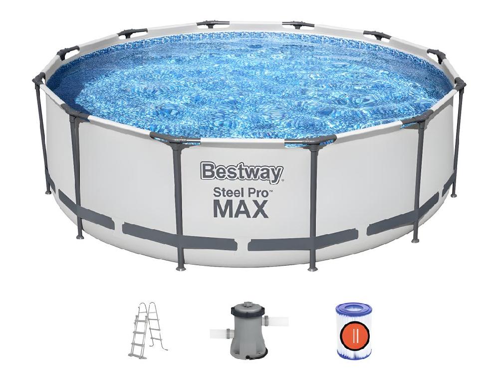 Vente Unique Piscine Tubulaire Steel Pro Max Ronde 3 66 X 1 00 M - Bestway