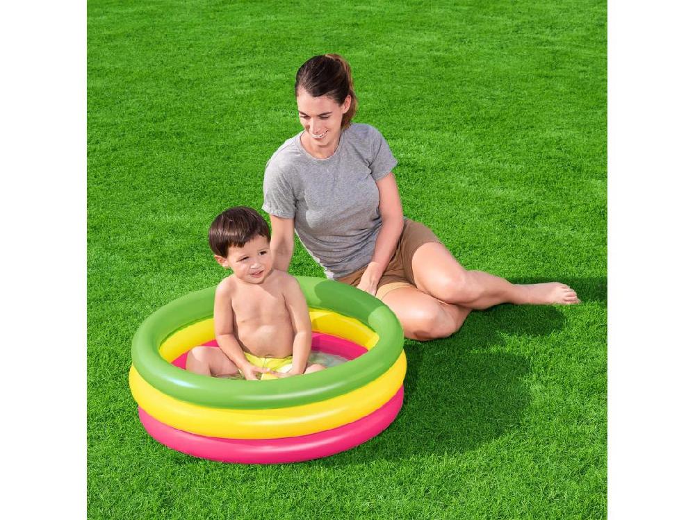 Vente Unique Piscinette Arc En Ciel Ronde 3 Boudins - D 70 X H 24 Cm
