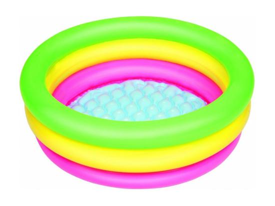 vente unique Piscinette arc en ciel ronde 3 boudins - D 70 x H 24 cm