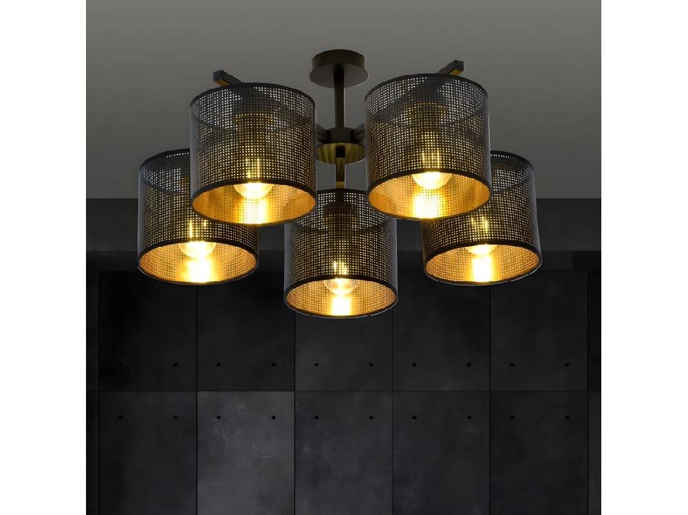 Vente Unique Plafonnier Jordan Noir 55x31x55 Cm EPIKASA