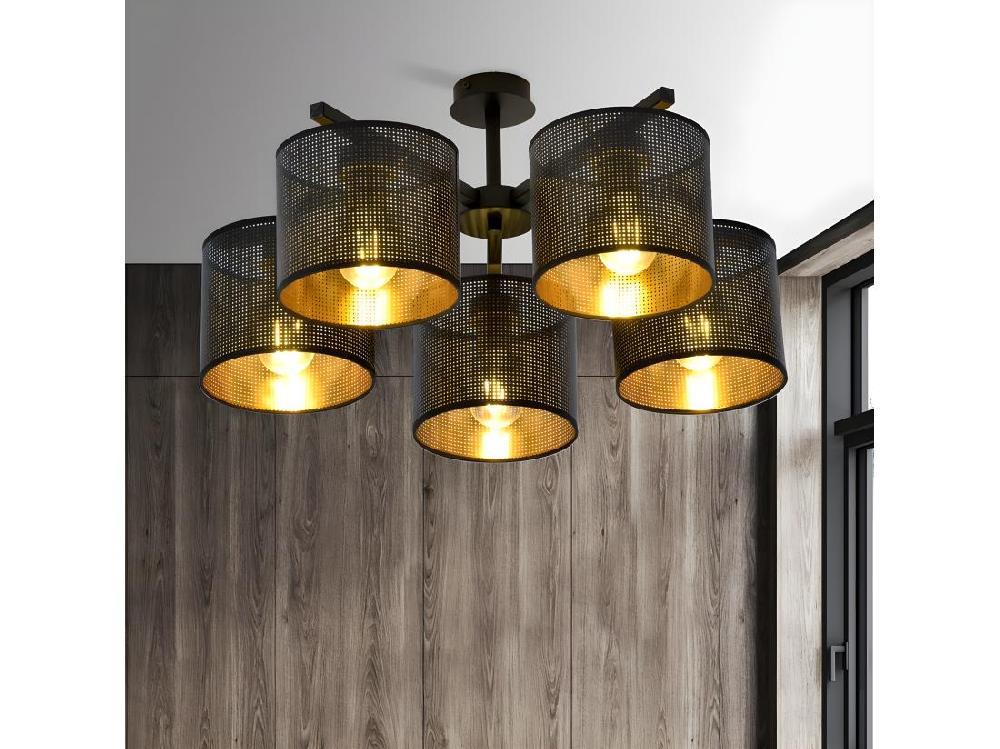 vente unique Plafonnier Jordan Noir 55x31x55 cm EPIKASA