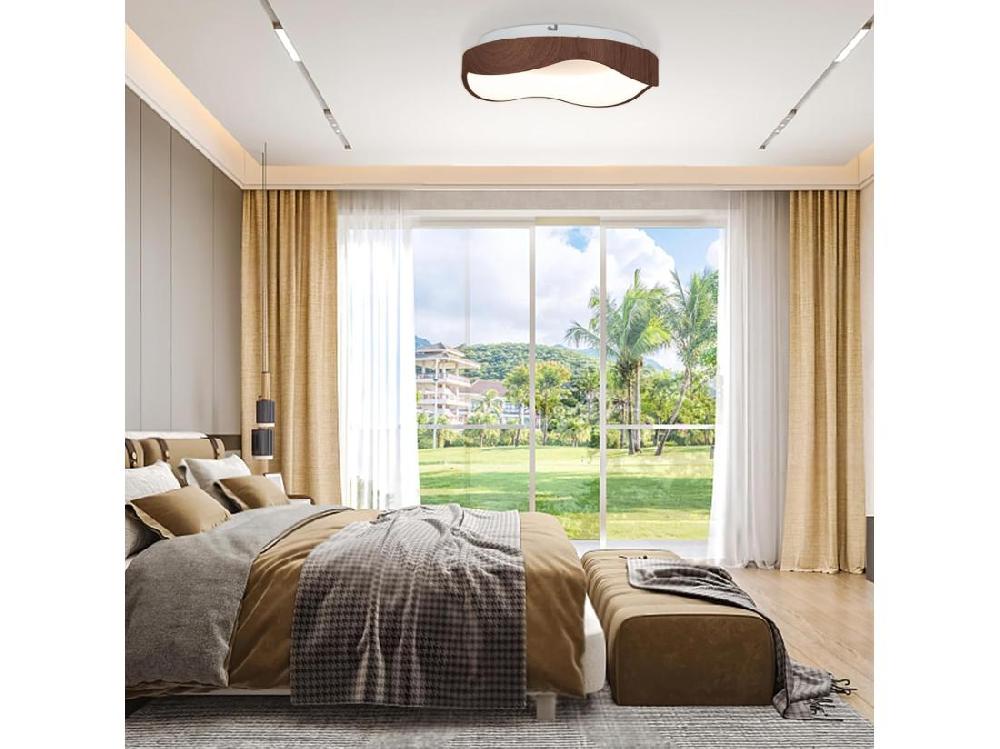 Vente Unique Plafonnier Led 24w éclairage De Plafond 3000k à Lumière Chaude ø41 5cm Marron