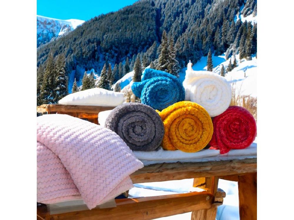 vente unique Plaid cocooning 120x160 cm Rouge terracotta