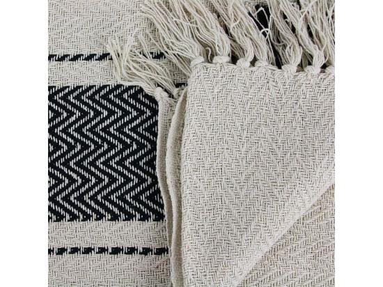 Vente Unique Plaid Déco à Rayures "Berbère" 120x150cm Écru