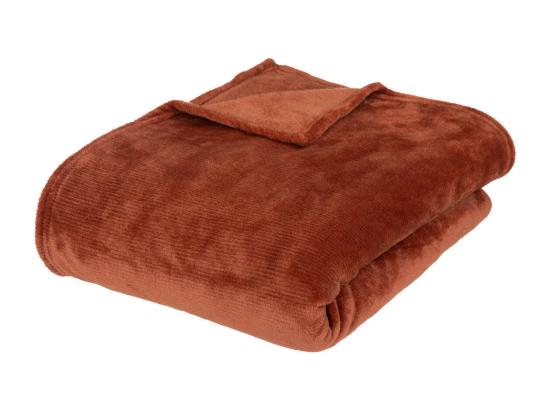 Vente Unique Plaid Flanelle Terracotta 180 X 230 Cm