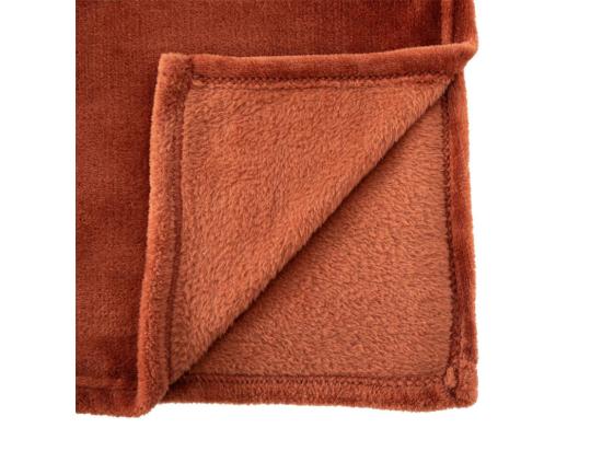 vente unique Plaid Flanelle Terracotta 180 x 230 cm