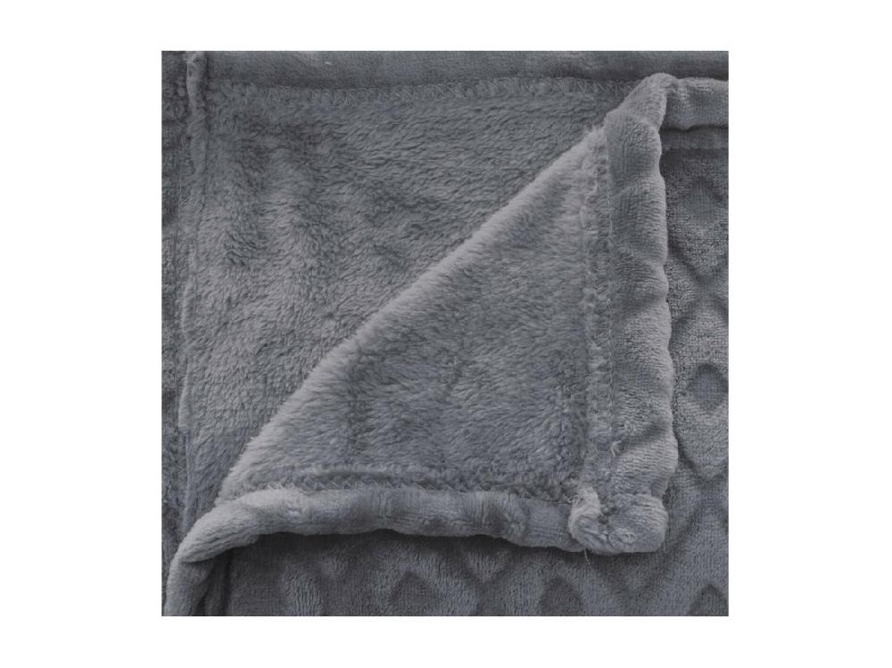 Vente Unique Plaid Gris Motif Losange En Relief 180 X 230 Cm