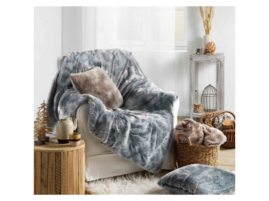 Vente Unique Plaid Imitation Fourrure "Antartic" 180x220cm Chocolat