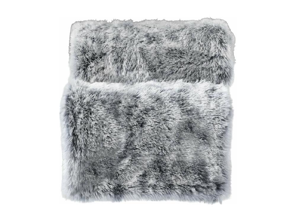 Vente Unique Plaid Imitation Fourrure "Antartic" 180x220cm Gris