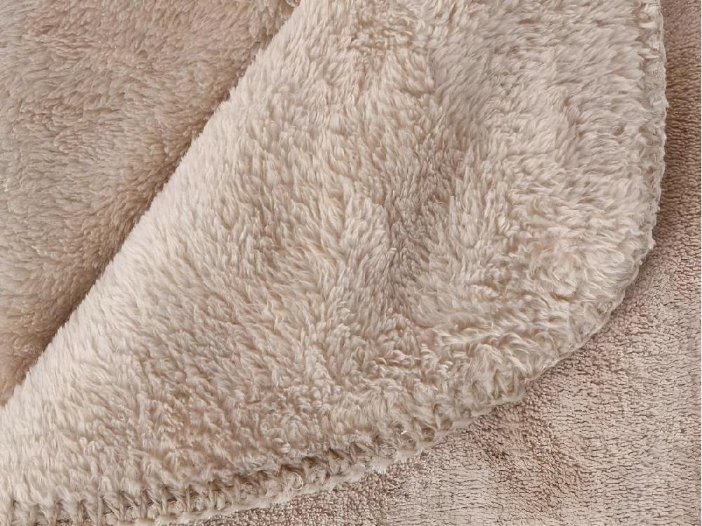 Vente Unique Plaid Microfibre Beige Lin 180 X 230 Cm