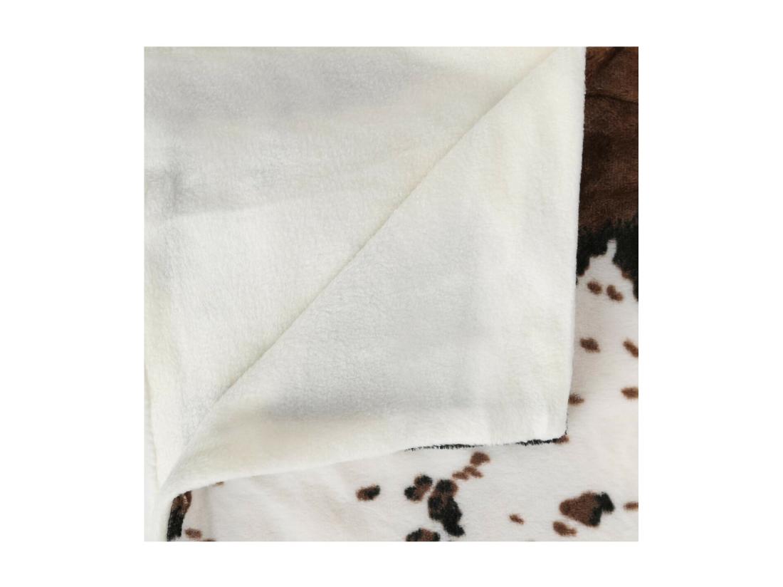Vente Unique Plaid Microfibre Imprimé Peau De Vache 130 X 160 Cm