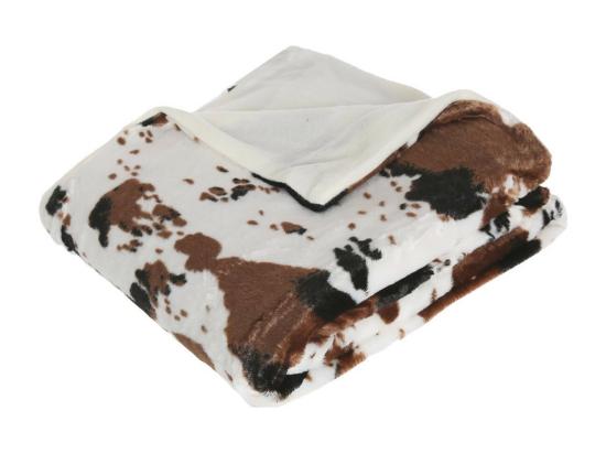 vente unique Plaid Microfibre imprimé Peau de vache 130 x 160 cm