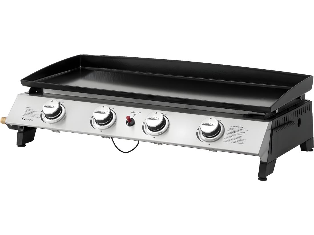 Vente Unique Plancha Gaz 4 Brûleurs "Jolly" - 10 Kw - Gris