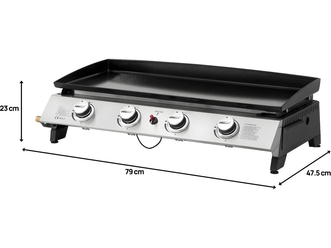 vente unique Plancha gaz 4 brûleurs "Jolly" - 10 Kw - Gris