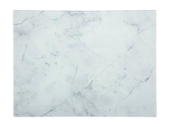 vente unique Planche à Découper en Verre "Marbre" 40cm Blanc