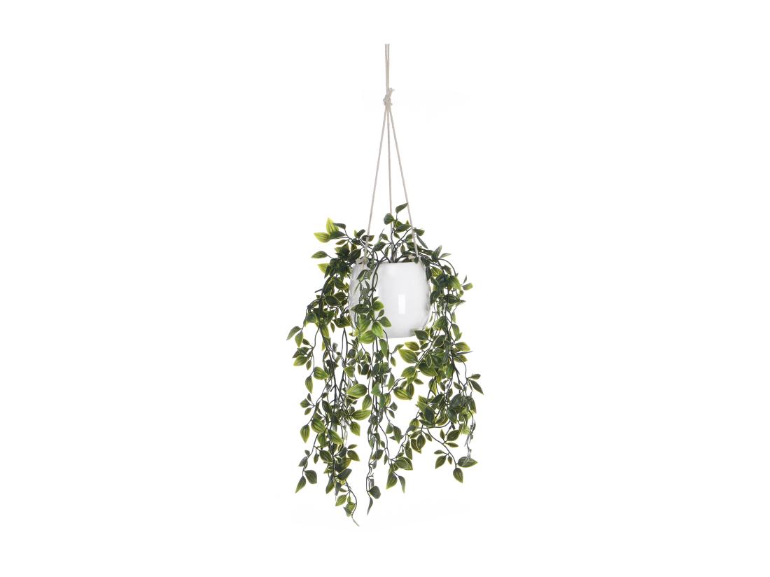 Vente Unique Plante Artificielle Tombante Avec Pot En Céramique - H.70 X L.20 Cm - Vert - BAHIANA