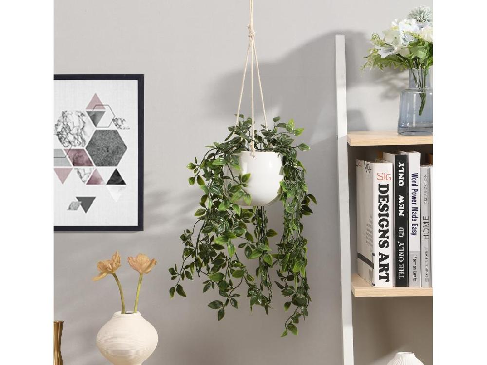vente unique Plante artificielle tombante avec pot en céramique - H.70 x L.20 cm - vert - BAHIANA