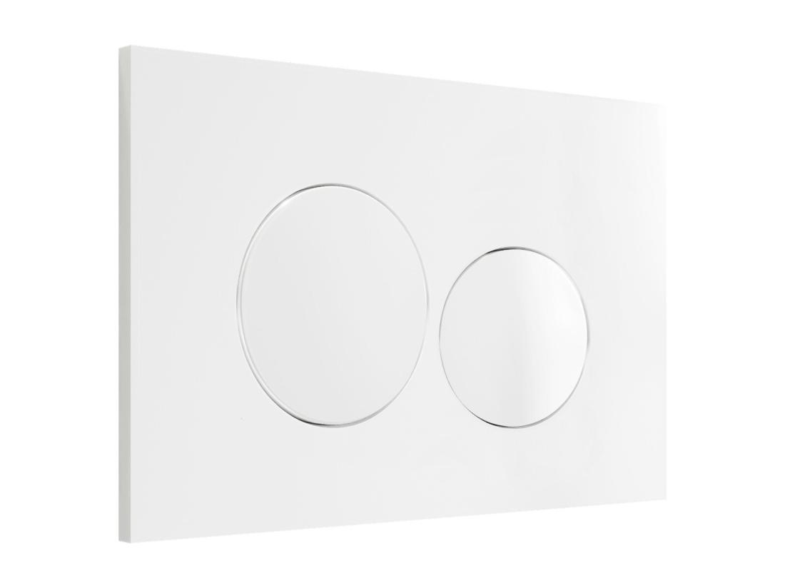 Vente Unique Plaque De Commande Pour WC Avec Double Touche - Blanche - OPULUS