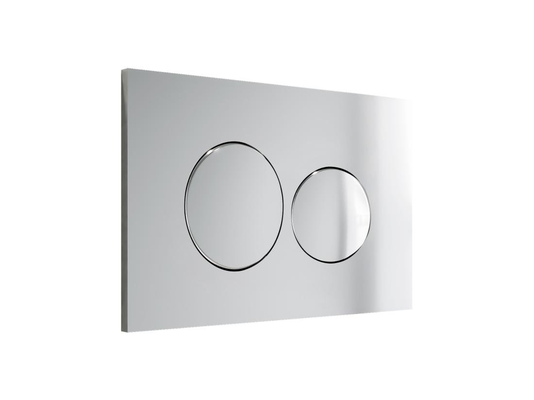 Vente Unique Plaque De Commande Pour WC Avec Double Touche - Chrome - OPULUS