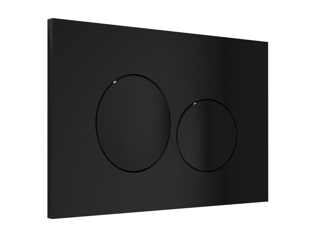 Vente Unique Plaque De Commande Pour WC Avec Double Touche - Noir - OPULUS