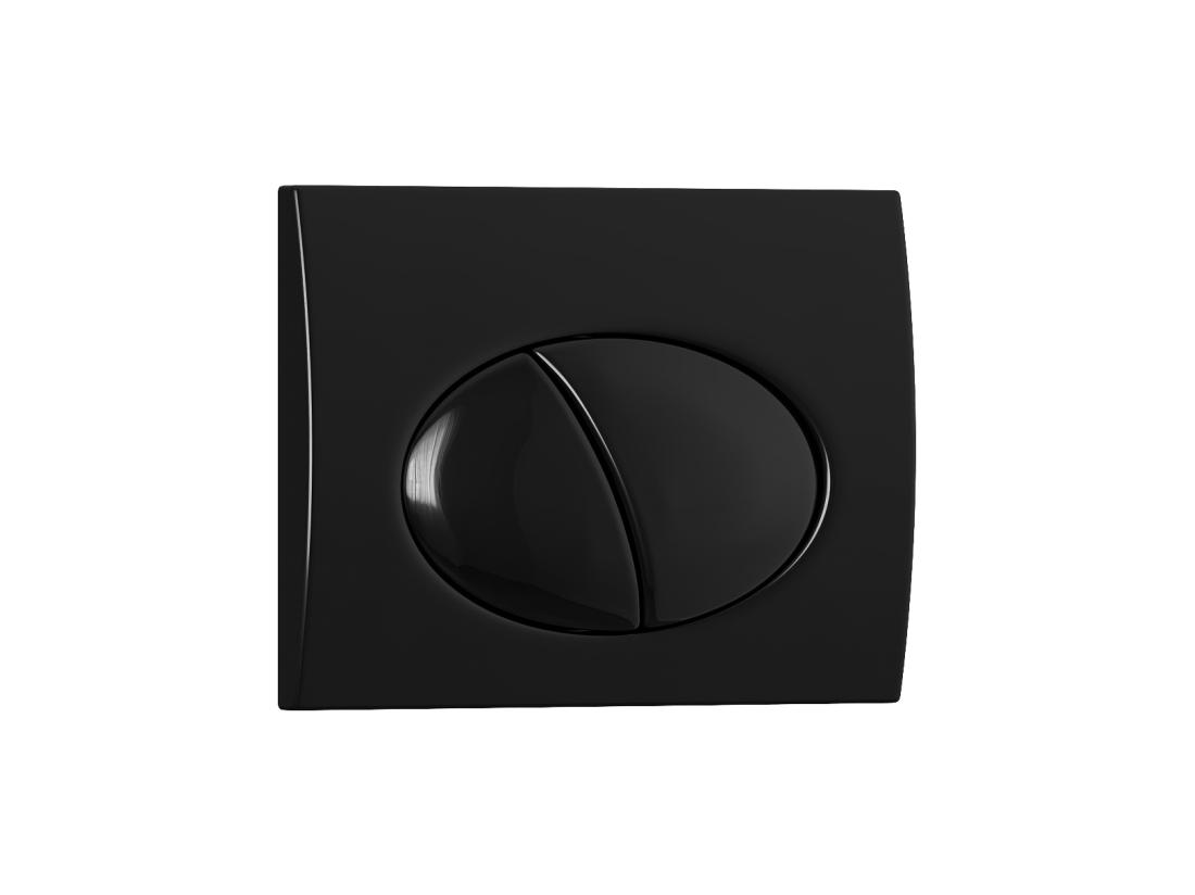 Vente Unique Plaque De Commande Pour WC Avec Double Touche - Noir - CERASUS