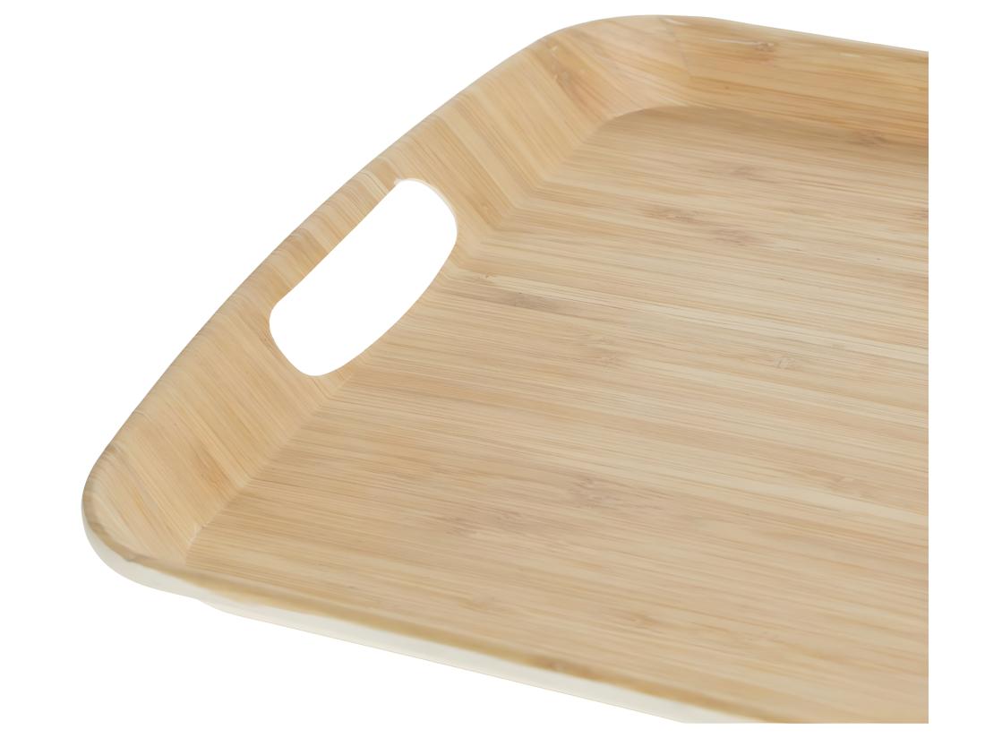 Vente Unique Plateau De Service En Mélamine Et Bambou 38 X 26 Cm