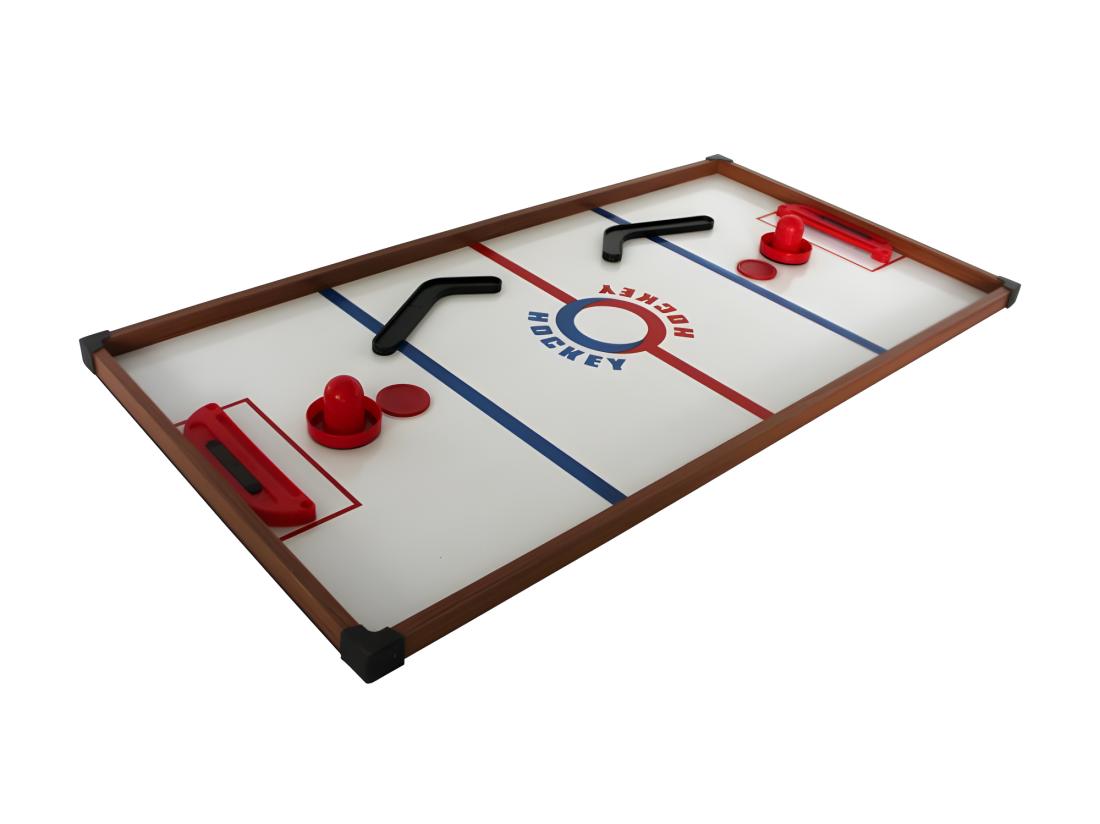 Vente Unique Plateaux Multi-jeux 14 Jeux : Ping Pong Air Hockey Bowling Echec Mikado Back Gammon 97 X 49 X 3 Cm