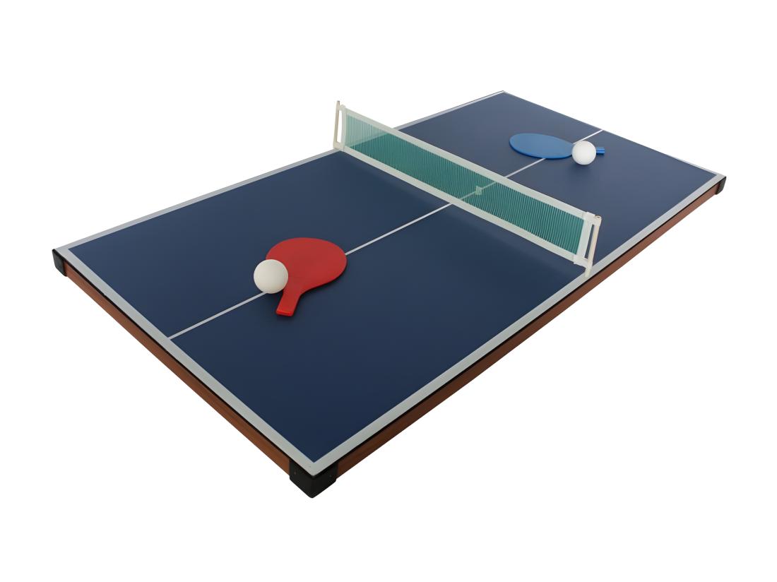 Vente Unique Plateaux Multi-jeux 14 Jeux : Ping Pong Air Hockey Bowling Echec Mikado Back Gammon 97 X 49 X 3 Cm