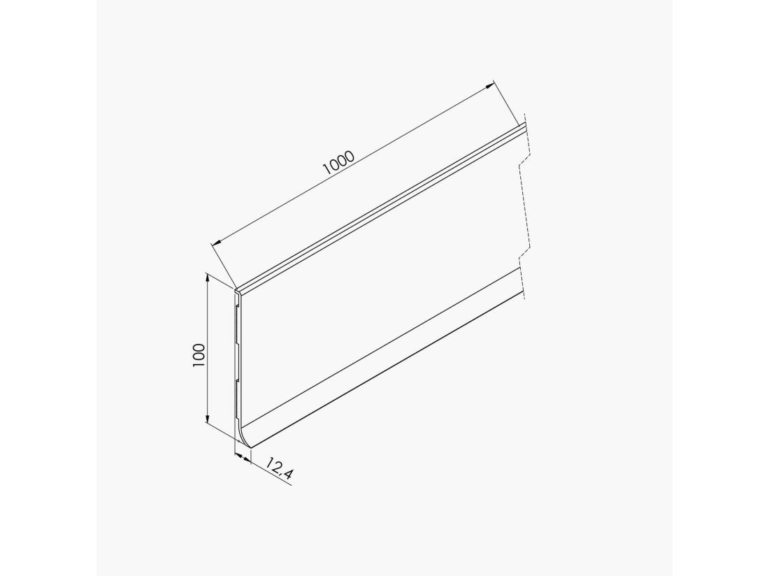 Vente Unique Plinthe à Lèvre PVC - Blanc - 1 M À L'unité