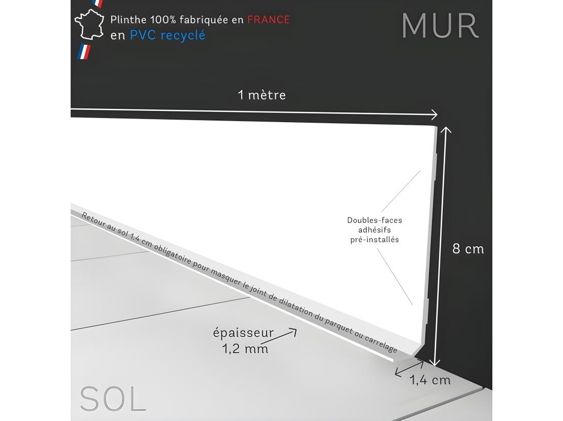 Vente Unique Plinthe PVC Lot De 10 L100xH. 8cm - Lämnar Svart - PVC